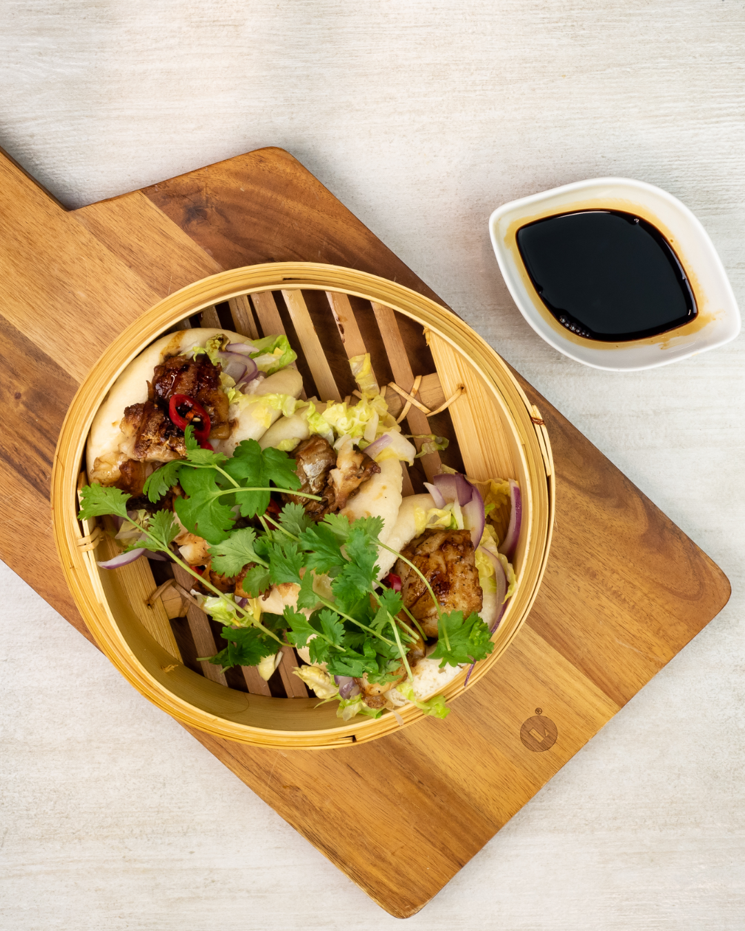 Steam buns med torsk og teriyakisaus